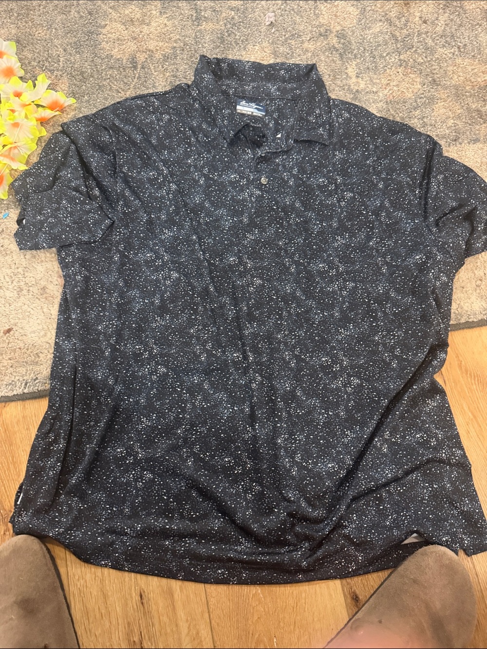 Men's Black Speckled Polo Shirt - Ben Hogan